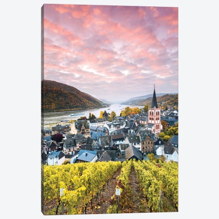 Sunset On The Rhine, Germany I Canvas Print #TEO1040} by Matteo Colombo Art Print