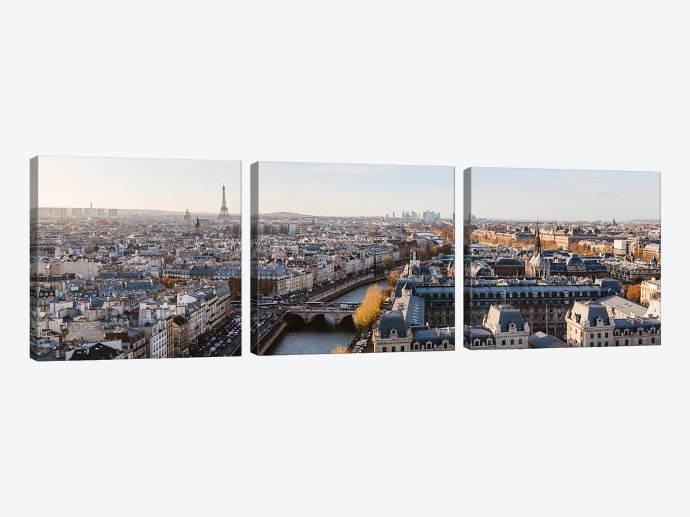 Paris Panoramic by Matteo Colombo 3-piece Canvas Art