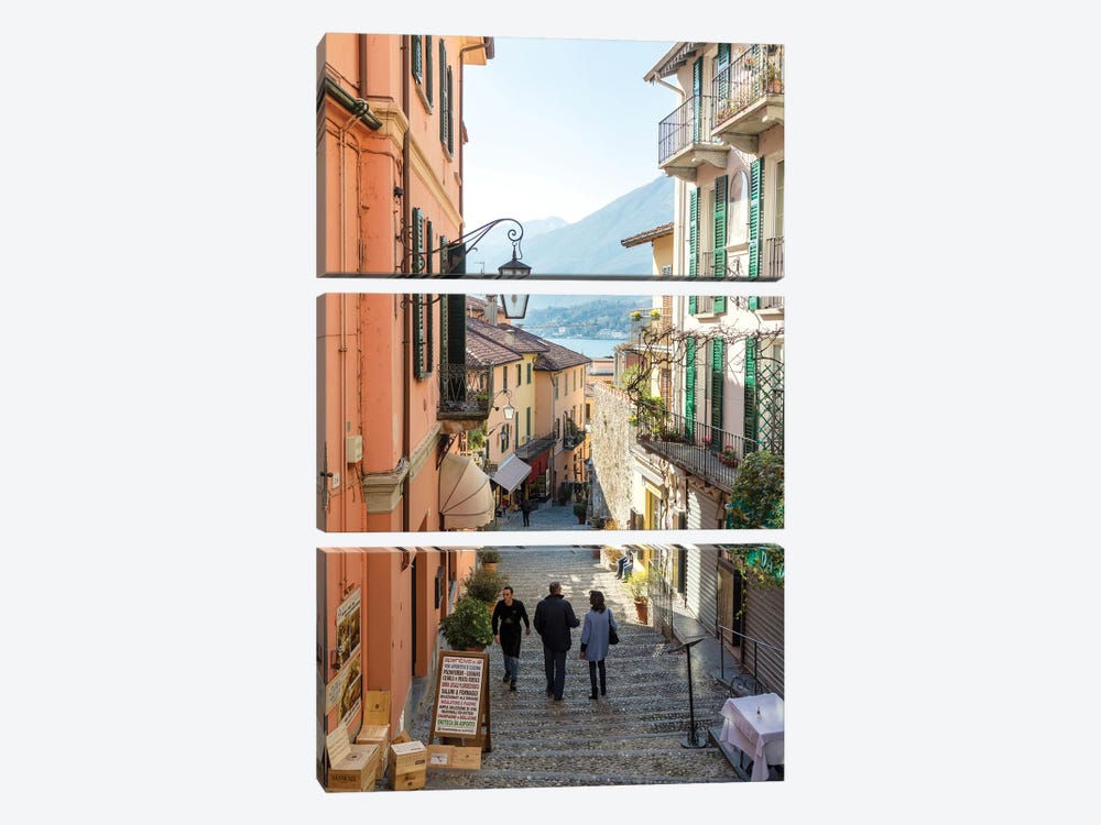 In The Streets Of Bellagio, Italy by Matteo Colombo 3-piece Canvas Wall Art