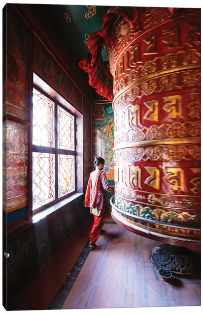 Prayer Wheel, Nepal Canvas Art Print - Buddhism Art