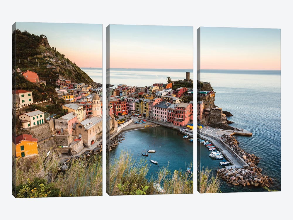 Cinque Terre Sunset II by Matteo Colombo 3-piece Canvas Artwork
