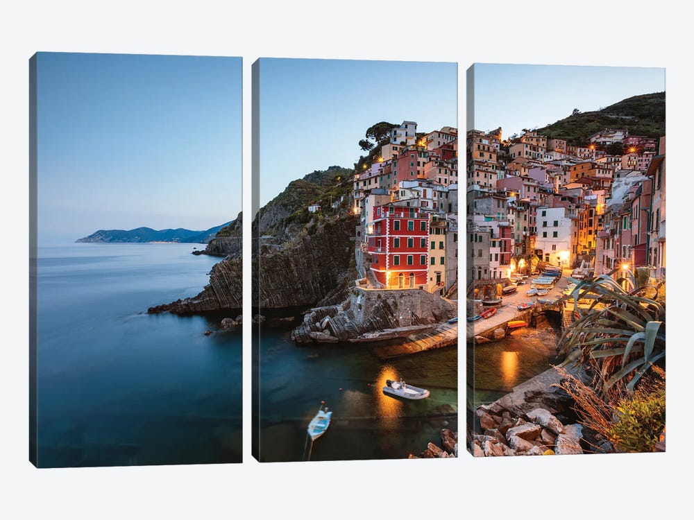 Cinque Terre Sunset V by Matteo Colombo 3-piece Canvas Art Print