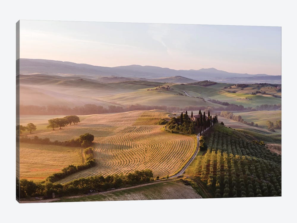 Aerial Of Belvedere At Sunrise, Tuscany, Italy by Matteo Colombo 1-piece Canvas Artwork