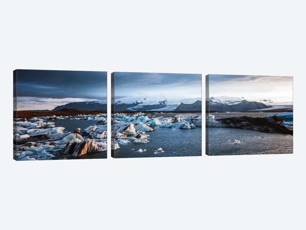 Glacial Lagoon, Iceland II by Matteo Colombo 3-piece Canvas Art Print