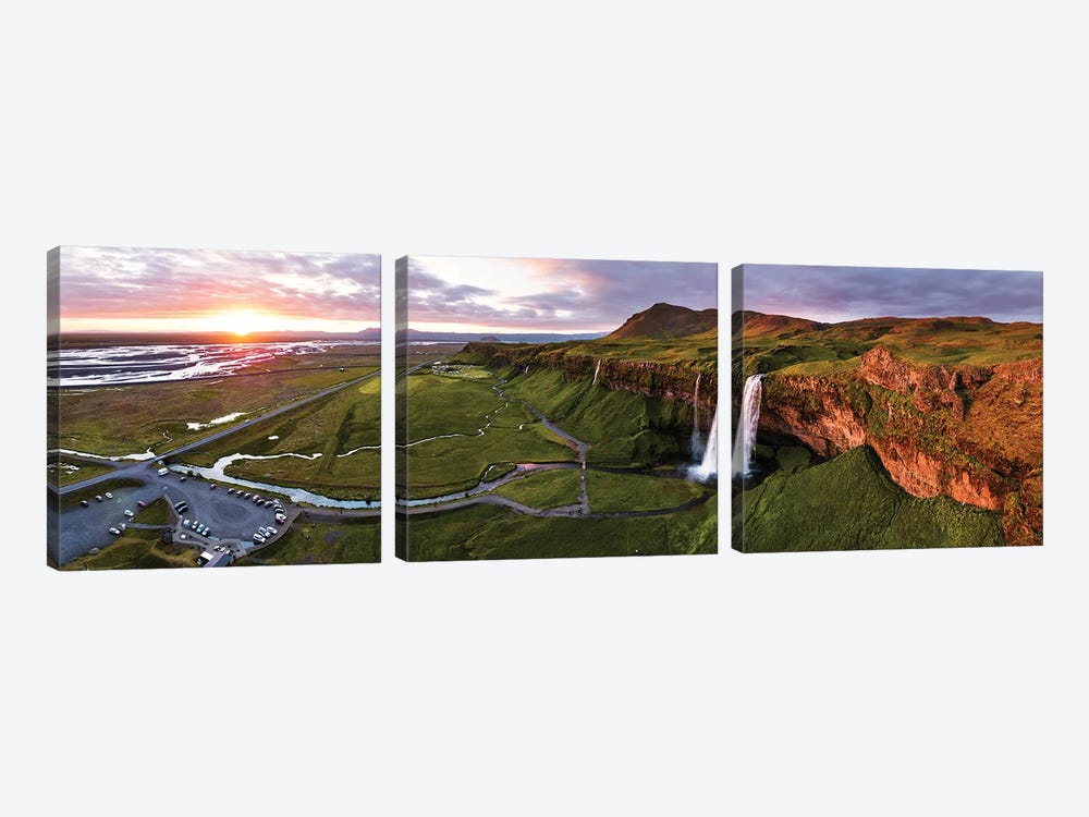 Midnight Sunset, Iceland I by Matteo Colombo 3-piece Canvas Artwork