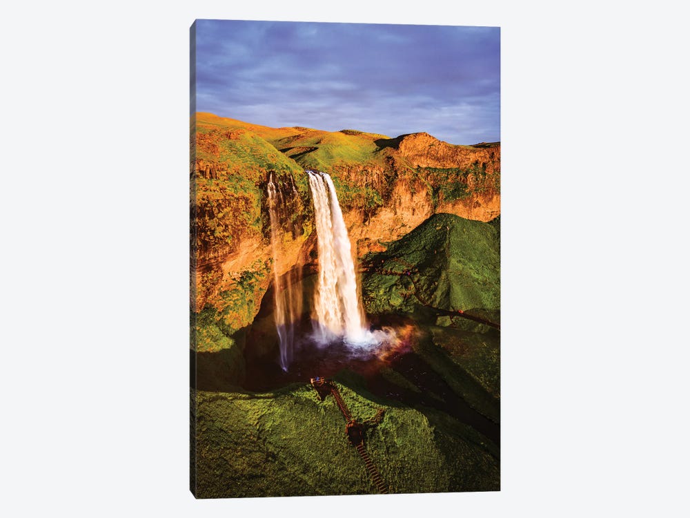 Sunset At The Waterfall, Iceland by Matteo Colombo 1-piece Art Print