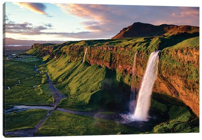 Seljalandsfoss Waterfall, Iceland Canvas Art Print - Iceland Art
