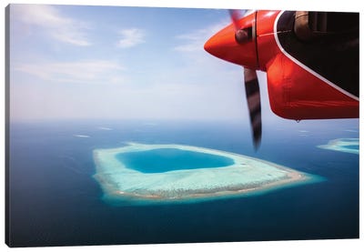 Flying Over Maldives Canvas Art Print - Maldives