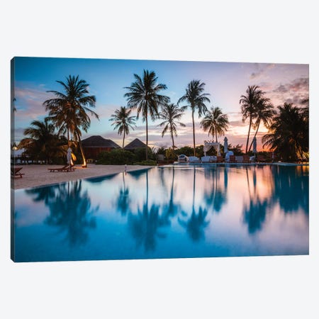 Sunset In The Maldives Canvas Print #TEO1091} by Matteo Colombo Canvas Artwork