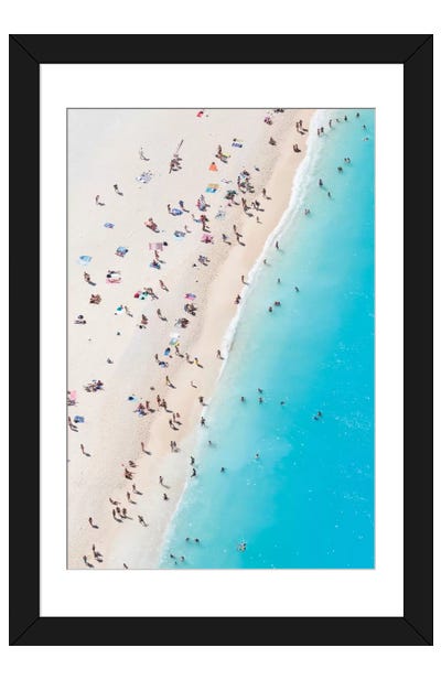 Aerial View Of Myrtos Beach VIII, Cephalonia, Ionian Islands, Greece Paper Art Print - Beach Art