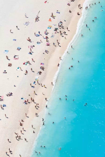 Large Coastal Art - Canvas Prints: Aerial View Of Myrtos Beach VIII, Cephalonia, Ionian Islands, Greece by Matteo Colombo