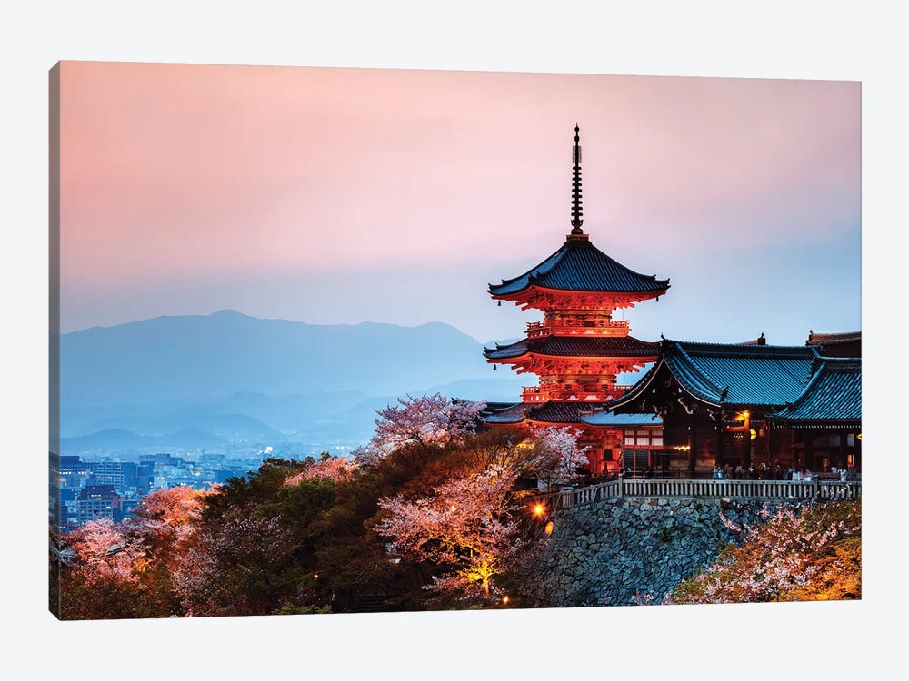 Sunset Over The Temple, Japan by Matteo Colombo 1-piece Canvas Wall Art