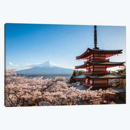 Springtime At Mount Fuji, Japan Canvas Print #TEO1108} by Matteo Colombo Canvas Artwork