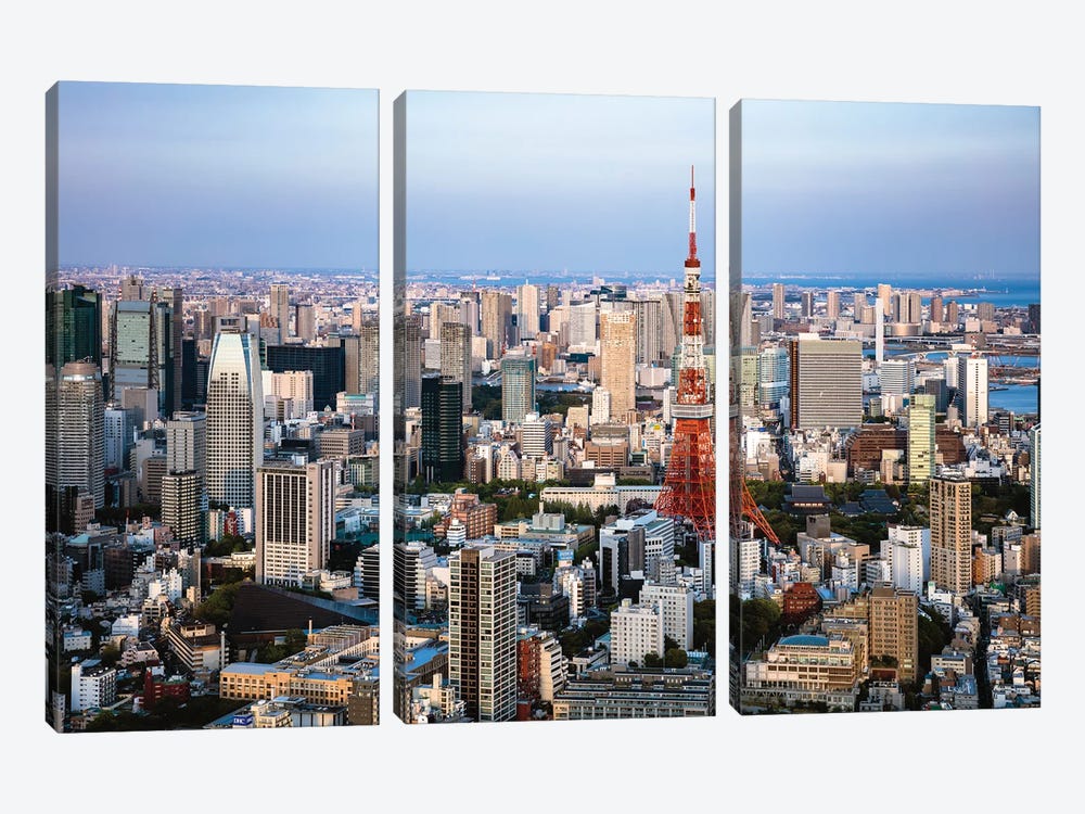 Tokyo Skyline I by Matteo Colombo 3-piece Canvas Print