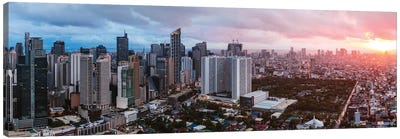 Makati Skyline, Manila Canvas Art Print - City Sunrise & Sunset Art