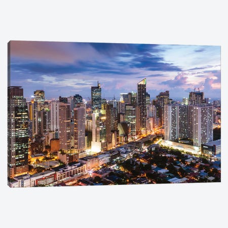 Manila At Night, Philippines Canvas Print #TEO1117} by Matteo Colombo Canvas Wall Art