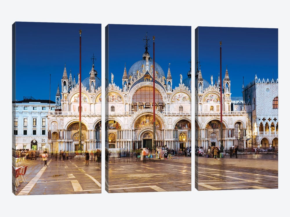 San Marco At Night, Venice by Matteo Colombo 3-piece Canvas Art