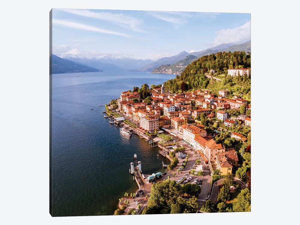 Aerial View Of Bellagio On Lake Como, Italy by Matteo Colombo 1-piece Canvas Art