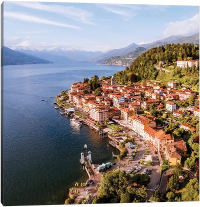 Aerial View Of Bellagio On Lake Como, Italy Canvas Art Print