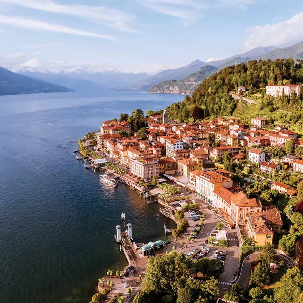 Coastal Villages & Towns: Aerial View Of Bellagio On Lake Como, Italy by Matteo Colombo