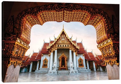 The Marble Temple, Bangkok Canvas Art Print - Buddhism Art