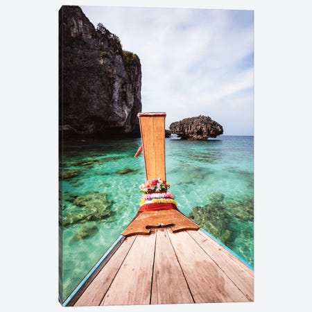 Long Tail Boat, Thailand Canvas Print #TEO1137} by Matteo Colombo Canvas Wall Art