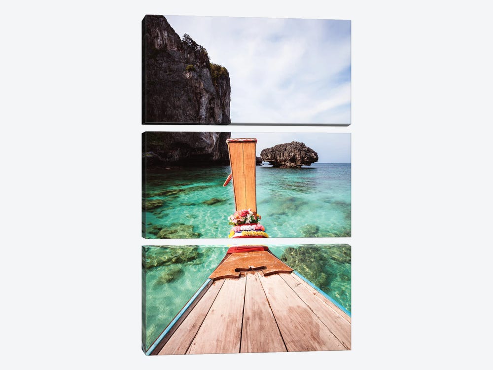 Long Tail Boat, Thailand by Matteo Colombo 3-piece Canvas Wall Art