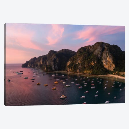 Phi Phi Island Sunset, Thailand Canvas Print #TEO1140} by Matteo Colombo Canvas Wall Art