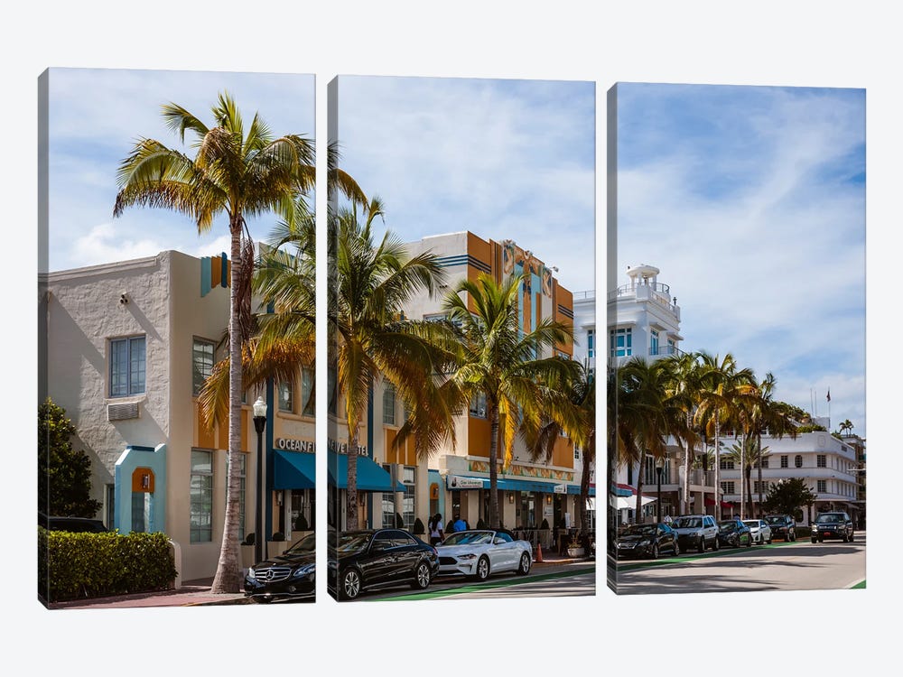 Ocean Drive, Miami I by Matteo Colombo 3-piece Canvas Artwork