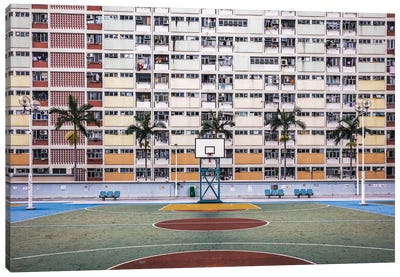 Basketball Court, Hong Kong Canvas Art Print - Basketball Art