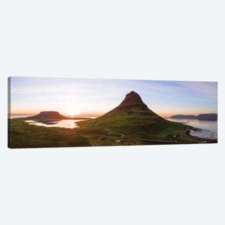 Aerial View Of Kirkjufell Mountain At Sunset, Iceland Canvas Print #TEO114} by Matteo Colombo Art Print