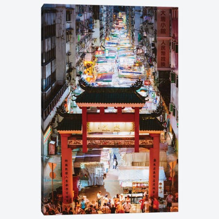 Night Market, Hong Kong Canvas Print #TEO1150} by Matteo Colombo Canvas Art Print