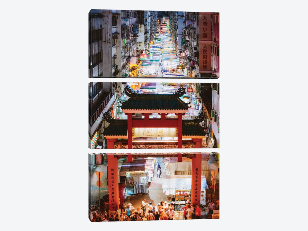Night Market, Hong Kong by Matteo Colombo 3-piece Canvas Print