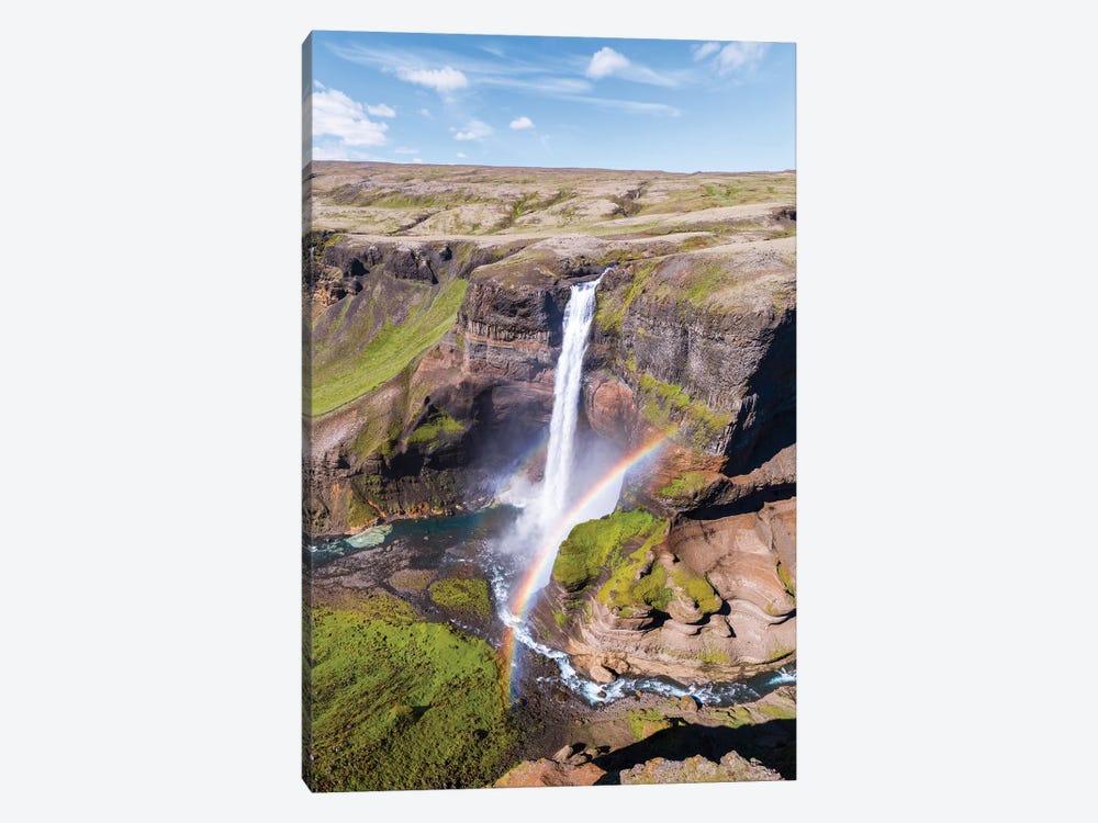 Aerial View Of Mighty Waterfall In Iceland by Matteo Colombo 1-piece Canvas Print