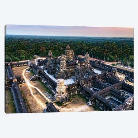 Sunset Over Angkor Wat I Canvas Print #TEO1161} by Matteo Colombo Canvas Wall Art