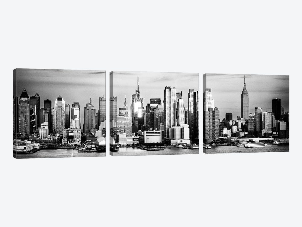 Vintage New York Skyline by Matteo Colombo 3-piece Canvas Art