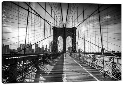 Vintage Brooklyn Bridge Canvas Art Print - Matteo Colombo