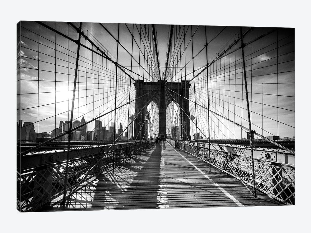 Vintage Brooklyn Bridge by Matteo Colombo 1-piece Canvas Wall Art