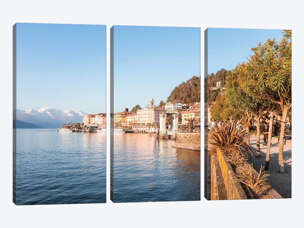 Bellagio Waterfront, Como Lake, Italy by Matteo Colombo 3-piece Canvas Wall Art