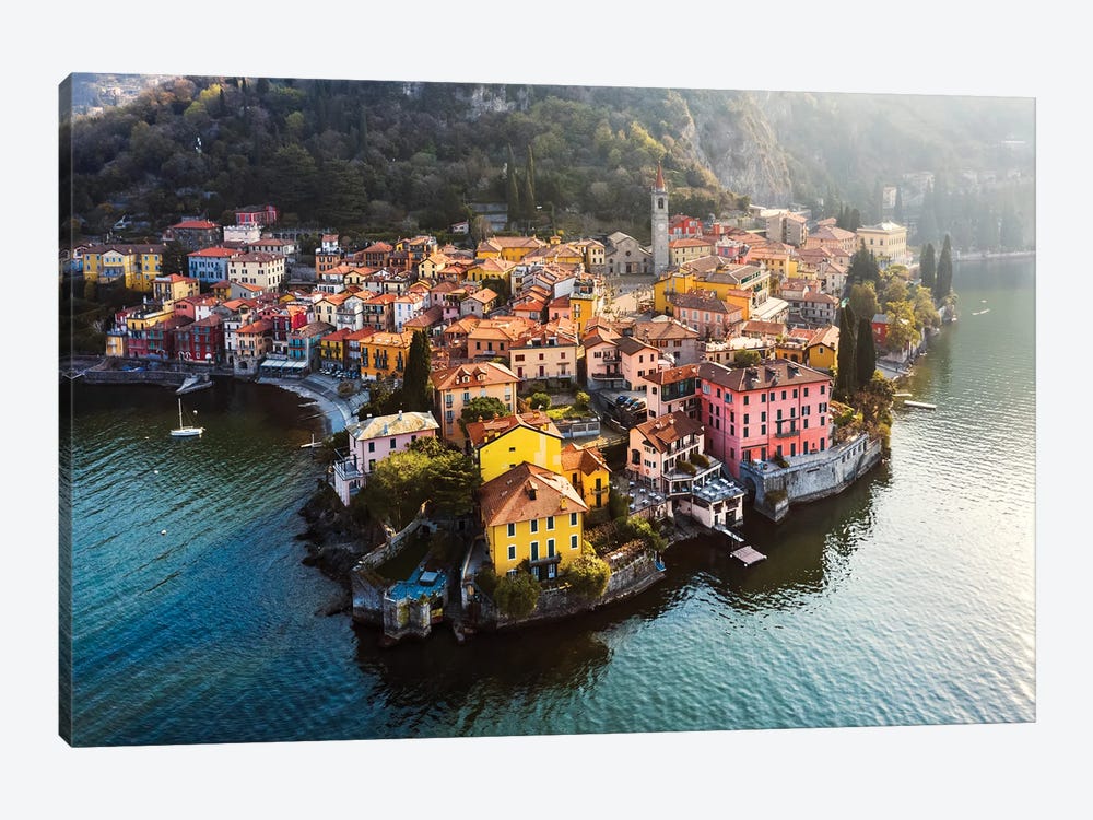 Aerial View Of Varenna, Lake Como by Matteo Colombo 1-piece Canvas Art Print