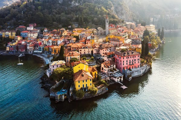 Lombardy: Aerial View Of Varenna, Lake Como by Matteo Colombo
