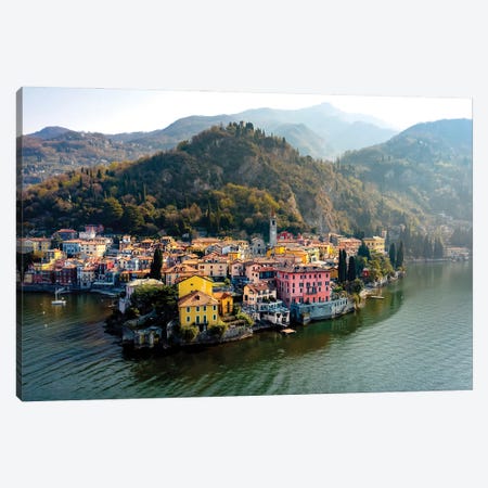 Aerial View Of Varenna On Lake Como Canvas Print #TEO1202} by Matteo Colombo Canvas Print
