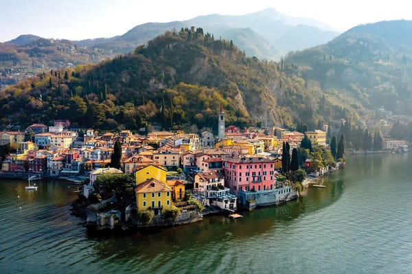 Aerial View Of Varenna On Lake Como