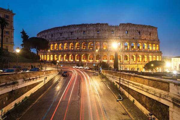 Ancient Ruins: The Coliseum At Night I by Matteo Colombo