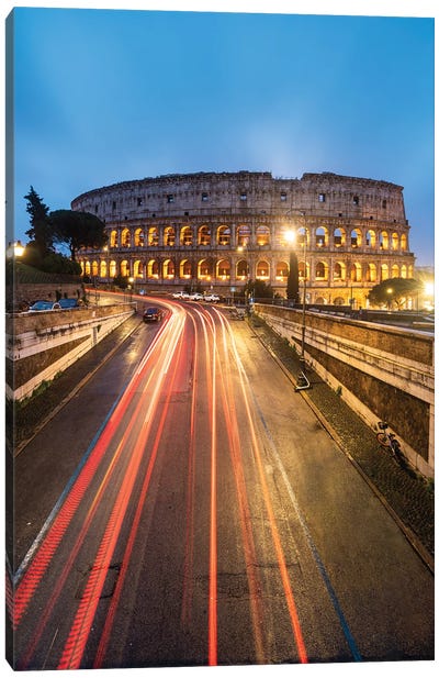 The Coliseum At Night II Canvas Art Print - The Seven Wonders of the World