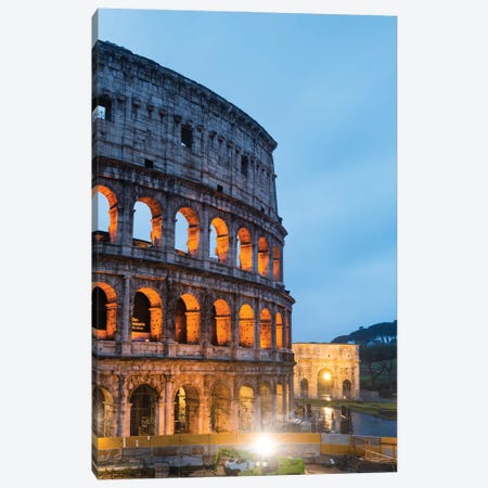 Night At The Colosseum V Canvas Print #TEO1207} by Matteo Colombo Canvas Wall Art