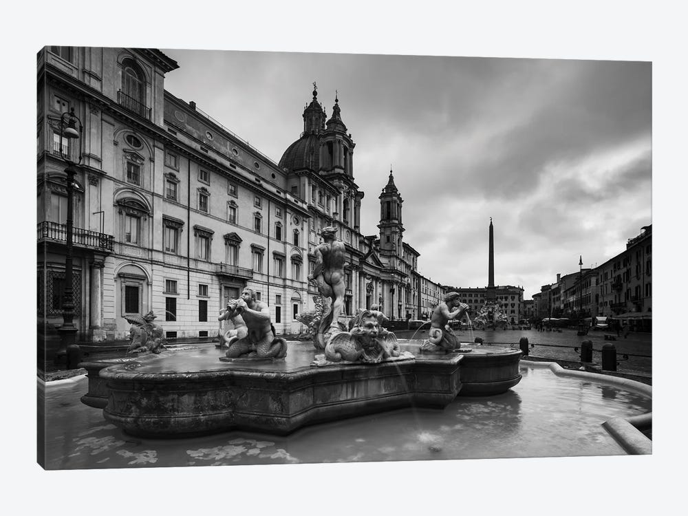 Vintage Piazza Navona, Rome by Matteo Colombo 1-piece Canvas Art Print