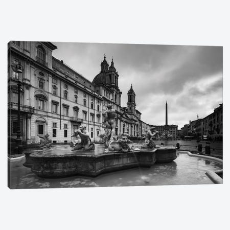 Vintage Piazza Navona, Rome Canvas Print #TEO1209} by Matteo Colombo Canvas Art Print
