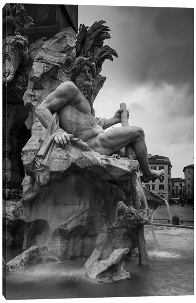 Fountain, Piazza Navona Canvas Art Print - Fountain Art