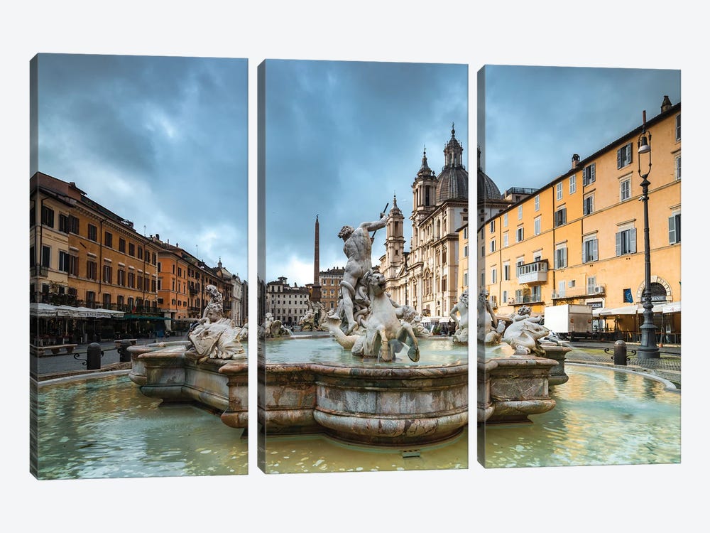 Piazza Navona, Rome by Matteo Colombo 3-piece Canvas Art